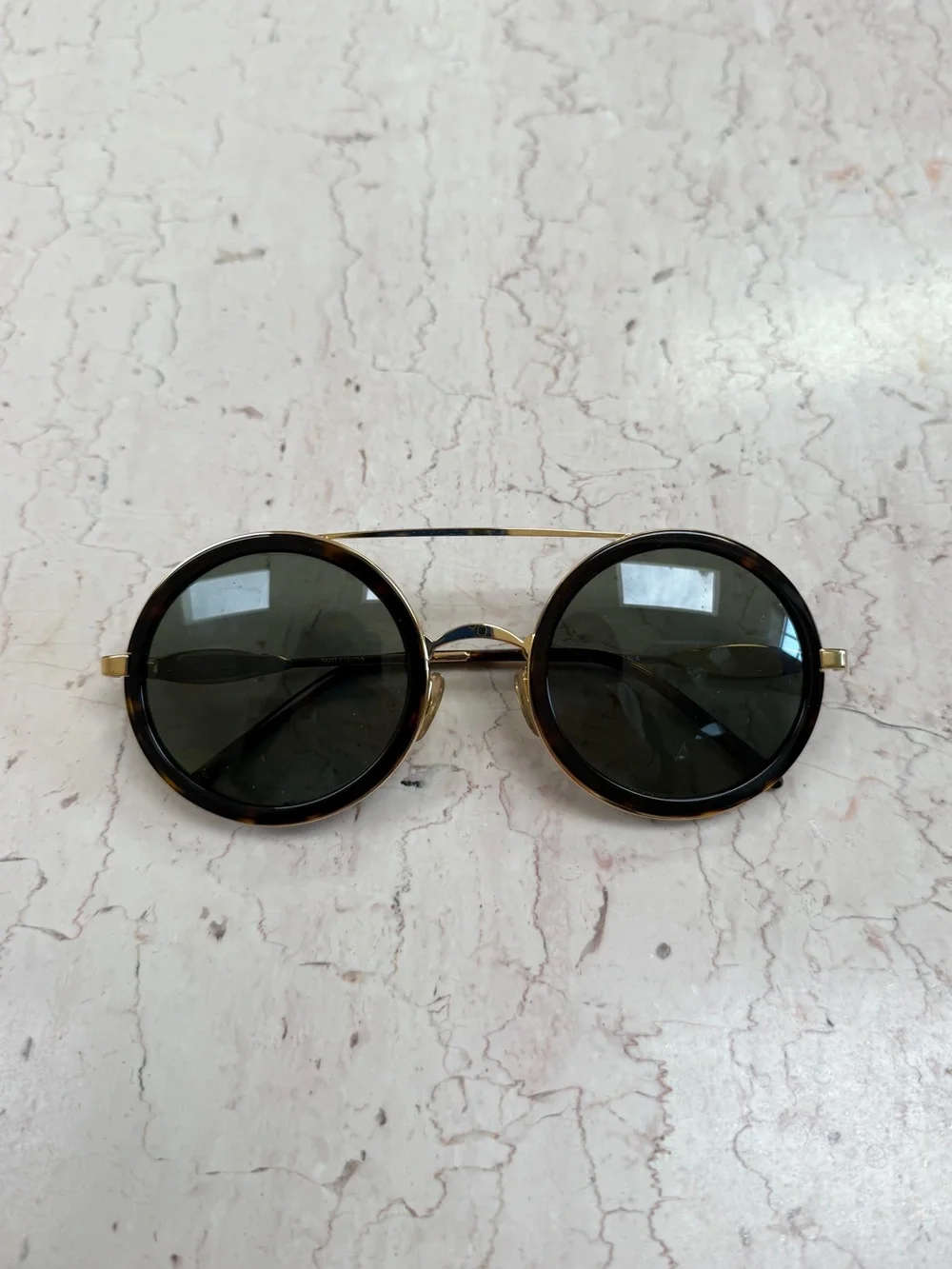 Wildfox Winona Gold and Tortoise Frame Round Sunglasses